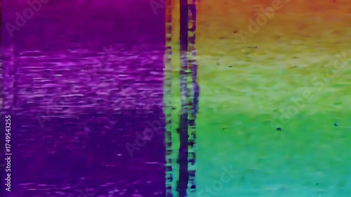 Abstract Colorful Glitch Background Video Illustration With Purple Green Gradient