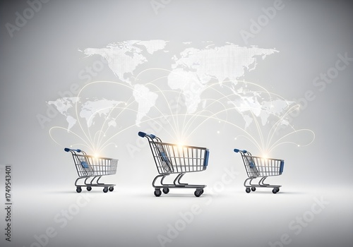 Wallpaper Mural Global E-commerce: Connected Shopping Carts Torontodigital.ca