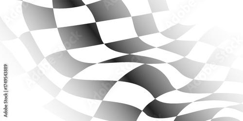 Checkered flag wave on white background design for sport race championship vector illustration.