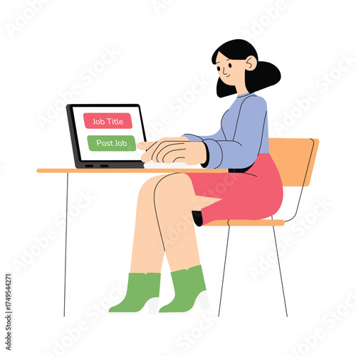 Posting new job opportunities on online platform illustration