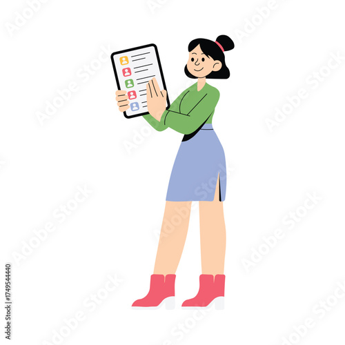 Reviewing resumes for hiring and shortlisting illustration