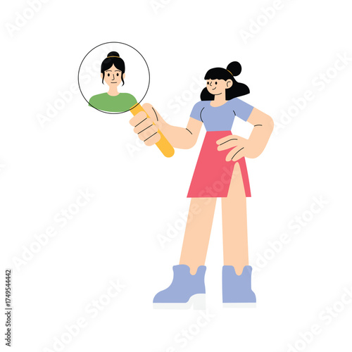 Searching and selecting top talent for recruitment illustration