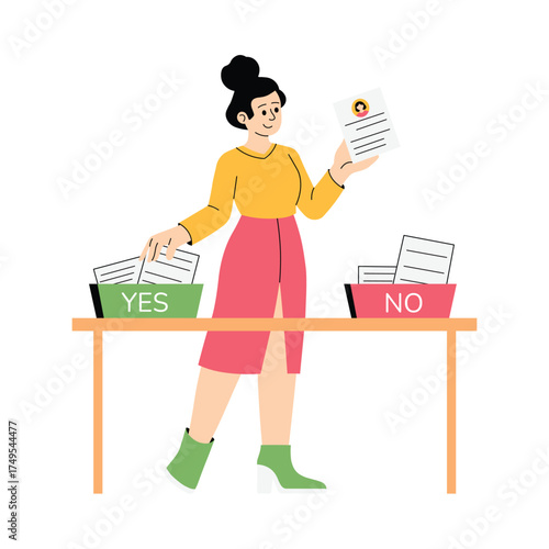 Shortlisting best applicants from job submissions illustration