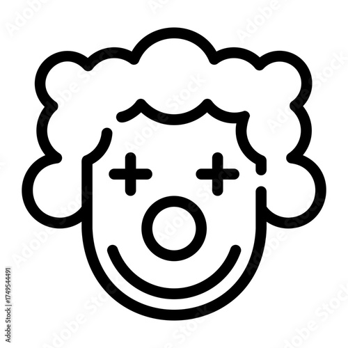 clown line icon