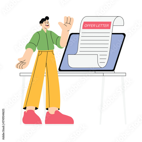 Creating new employee digital ID card illustration