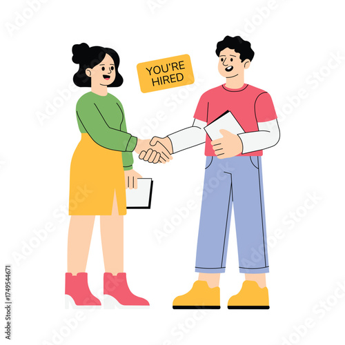 Scoring candidate performance on interview sheet illustration