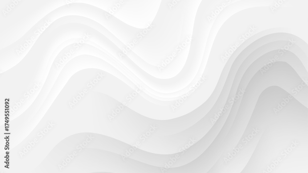 Obraz premium white abstract background with wavy lines texture