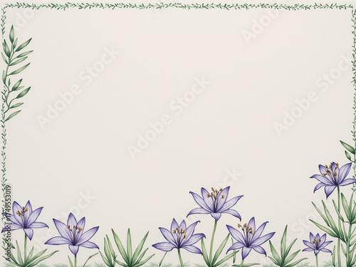 Ink Painting African Lily Border Background