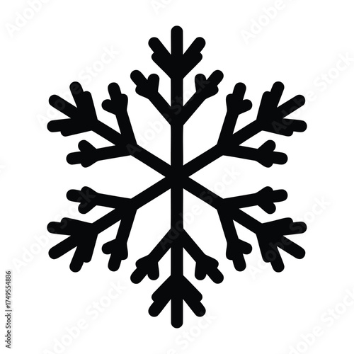Black snowflake icon symbol winter