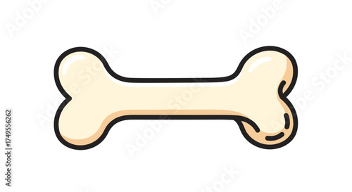 A cartoon drawing of a dog bone on a white background.