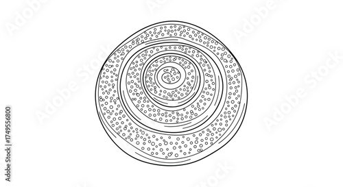 An ancient intricately patterned circular artifact with concentric rings and decorative motifs.