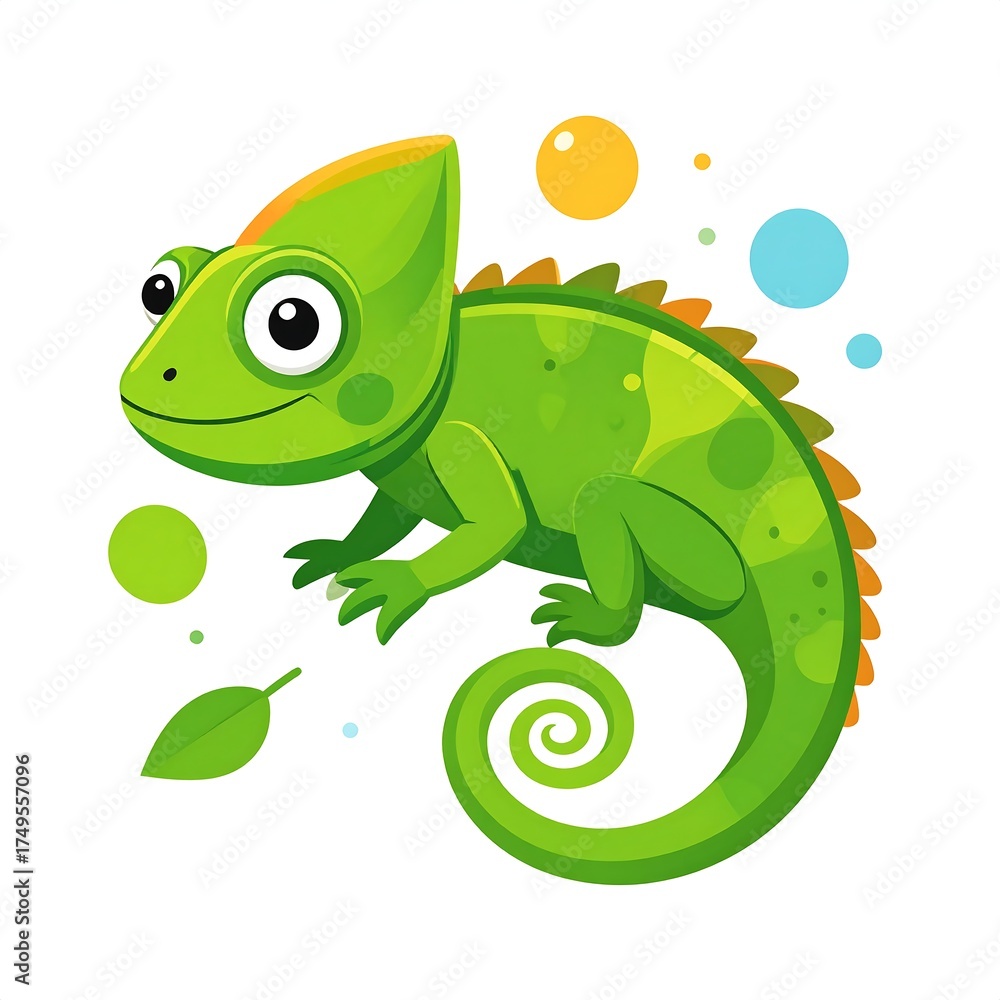 Obraz premium Cartoon chameleon (1)