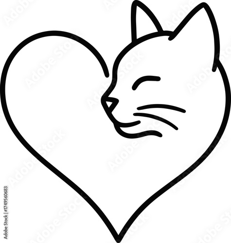 Cat Heart Adobe Illustrator AI Source File – Fully Editable & Convertible (EPS, SVG, PNG, JPEG, DXF, PDF)