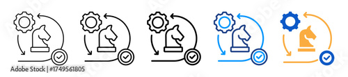 Strategic Agility Different Style Icons Set Vector Illustration.