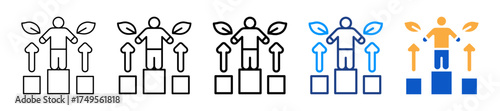 Personal Development Different Style Icons Set Vector Illustration.