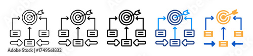 Goal Prioritization Different Style Icons Set Vector Illustration.
