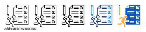 Action Planning Different Style Icons Set Vector Illustration.
