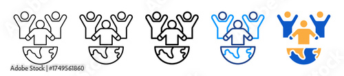 Diversity Inclusion Different Style Icons Set Vector Illustration.