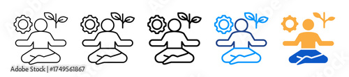 Stress Management Different Style Icons Set Vector Illustration.