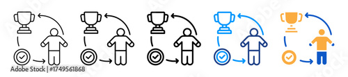 Goal Visualization Different Style Icons Set Vector Illustration.