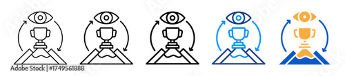 Vision And Mission Different Style Icons Set Vector Illustration.