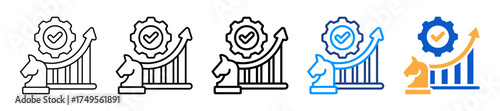 Business Strategy Different Style Icons Set Vector Illustration.