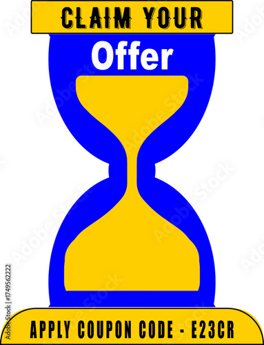  Limited Time Offer Claim Your Discount Hourglass Icon with Coupon Code
