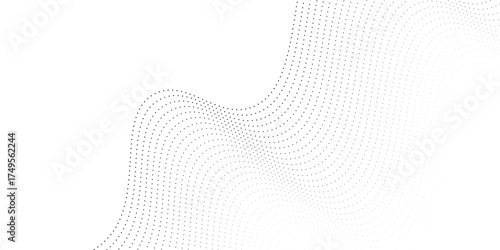 Flowing dots particles nice wave pattern halftone black gradient simple background. Nice illustrations vector
