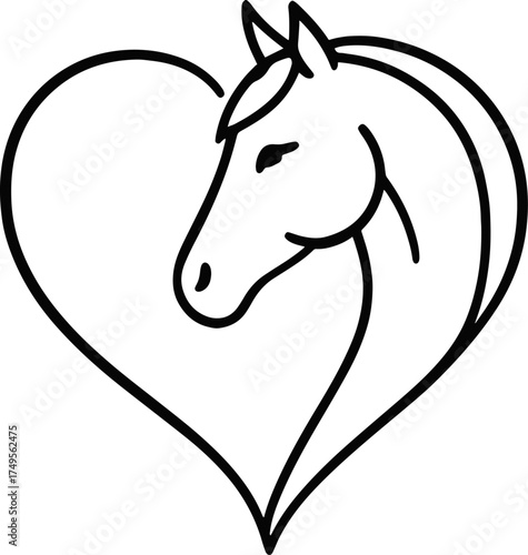 Horse Heart Adobe Illustrator AI Source File – Fully Editable & Convertible (EPS, SVG, PNG, JPEG, DXF, PDF)