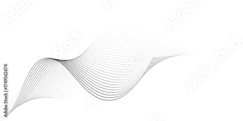 Background dots particles nice wave pattern halftone black gradient curve. modern simple following