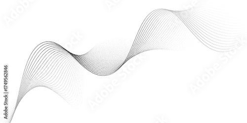 Background dots particles nice wave pattern halftone black gradient curve. modern simple