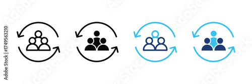 User staff rotation sign. Customer client returning, retention icon. Inclusion icon vector illustration design.