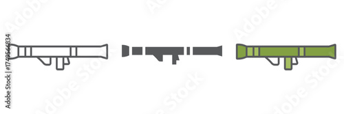 Rocket launcher icon, army and military, weapon sign, vector graphics, a linear pattern on a white background. editable stroke