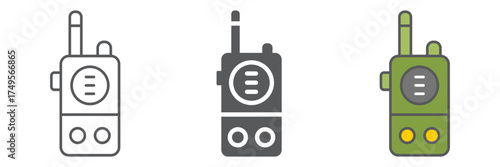 Walkie talkie icon, communication and military, portable radio sign, vector graphics, a linear pattern on a white background. editable stroke