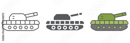 Army tank icon, army and force, armature sign, vector graphics, a linear pattern on a white background. editable stroke