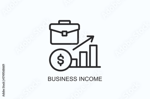 Business Income Icon Or Logo Isolated Vector Illustration