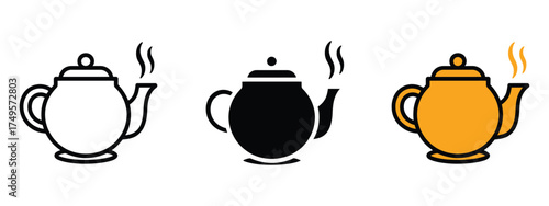 Tea pot icon vector. warm cup of tea symbol. vector illustration.