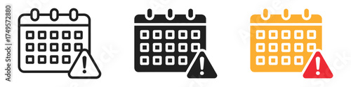 Urgent Appointment Calendar Exclamation icon vector. deadline reminders, appointment alert symbol. vector illustration.