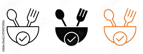 Food safety icon vector. delicious dietary choice for lifestyle and wellness symbol. vector illustration.