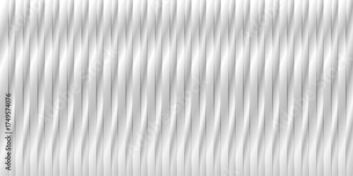 White ribbed glass texture with soft grey frosted waves. Fluted acrylic surface design with reeded, wavy pattern. Minimal, airy, and elegant—ideal for doors, windows, or modern glass vector background