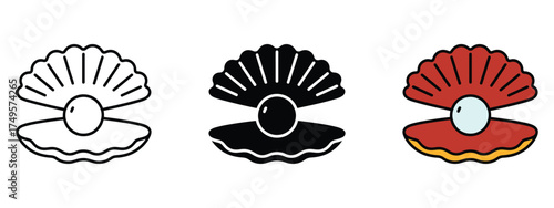 Pearl shell icon vector. luxury and refinement symbol. vector illustration.