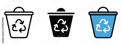 Recycle bin icon vector. sustainability, eco friendly symbol. vector illustration.