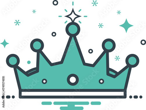 Elegant crown adorned with sparkling stars conveys premium quality and regal status for branding