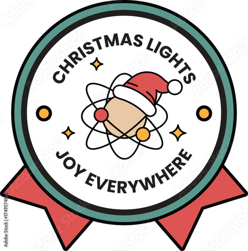 A Christmas light sticker that says "Christmas lights joy everywhere"