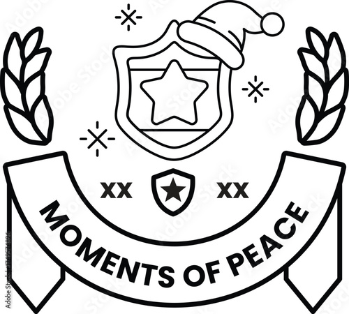 A black and white logo with a star and a hat on it