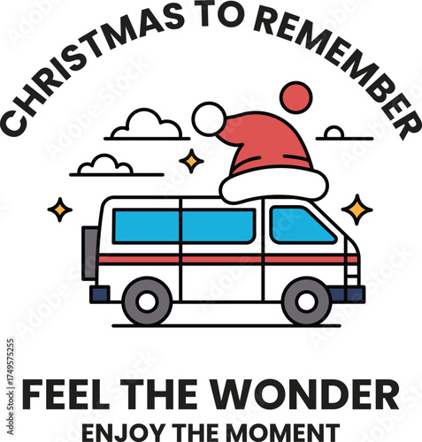 A white background with a red hat on a van