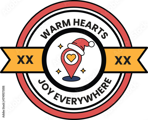 A red and white circle with a red heart in the center and a red