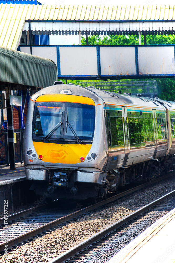 Naklejka premium commuter suburban rural passenger train england uk