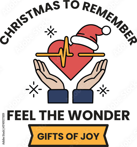 A heart with a red line through it and a santa hat on top