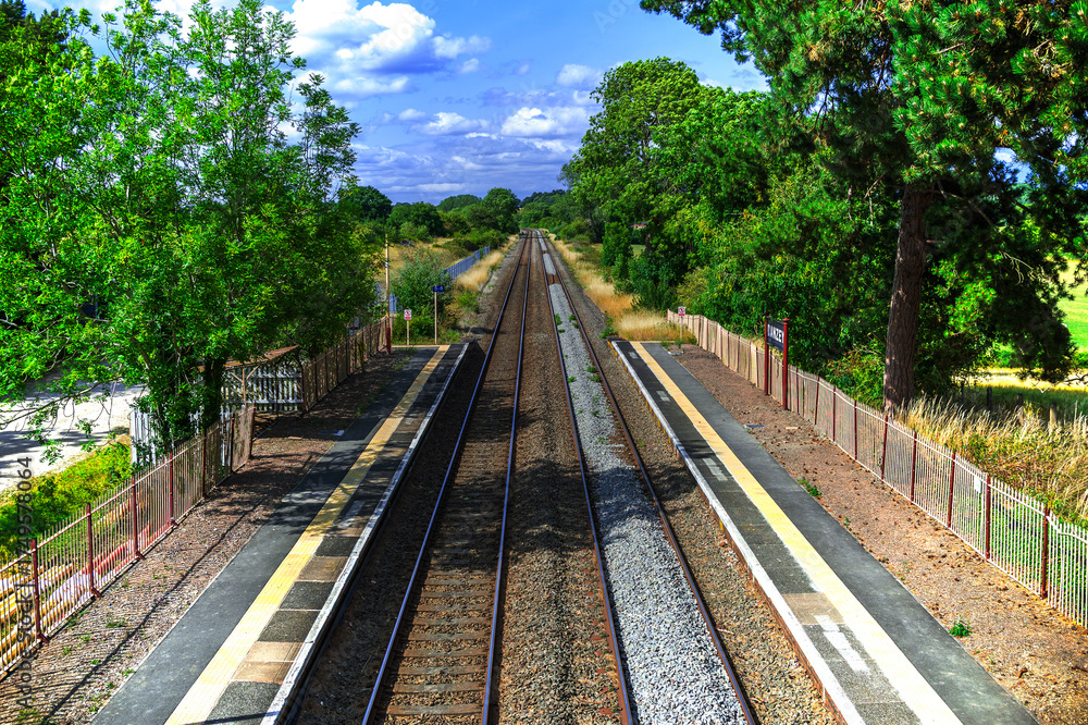Fototapeta premium commuter suburban rural passenger train england uk